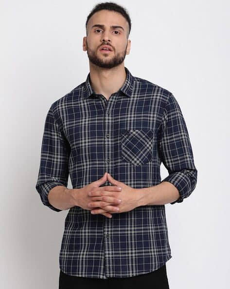 Checked Shirt with Patch Pocket