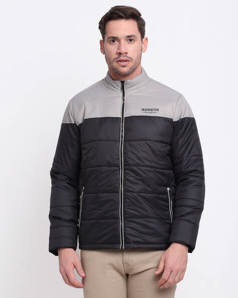Cantabil Colour-block  Bikers Quilted Jacket