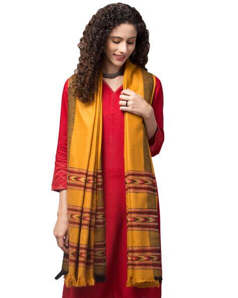 Woolen Shawl with Fringes