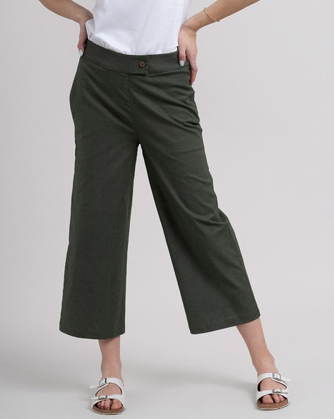 Structured jersey cropped pant  ICHI  Shop Womenu2019s WideLeg Pants  Online in Canada  Simons