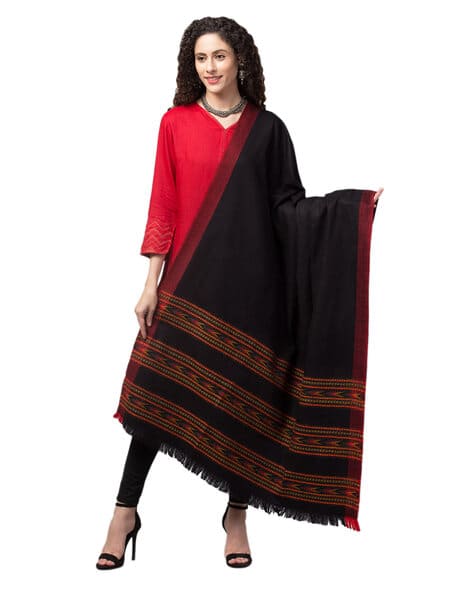 Woven Shawl with Fringes