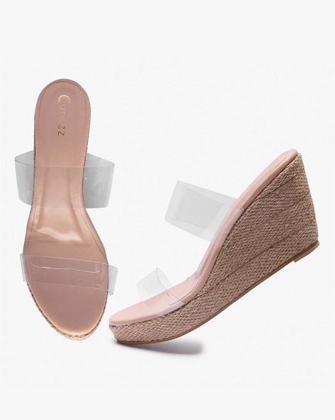 Espadrille wedges with clear straps hot sale