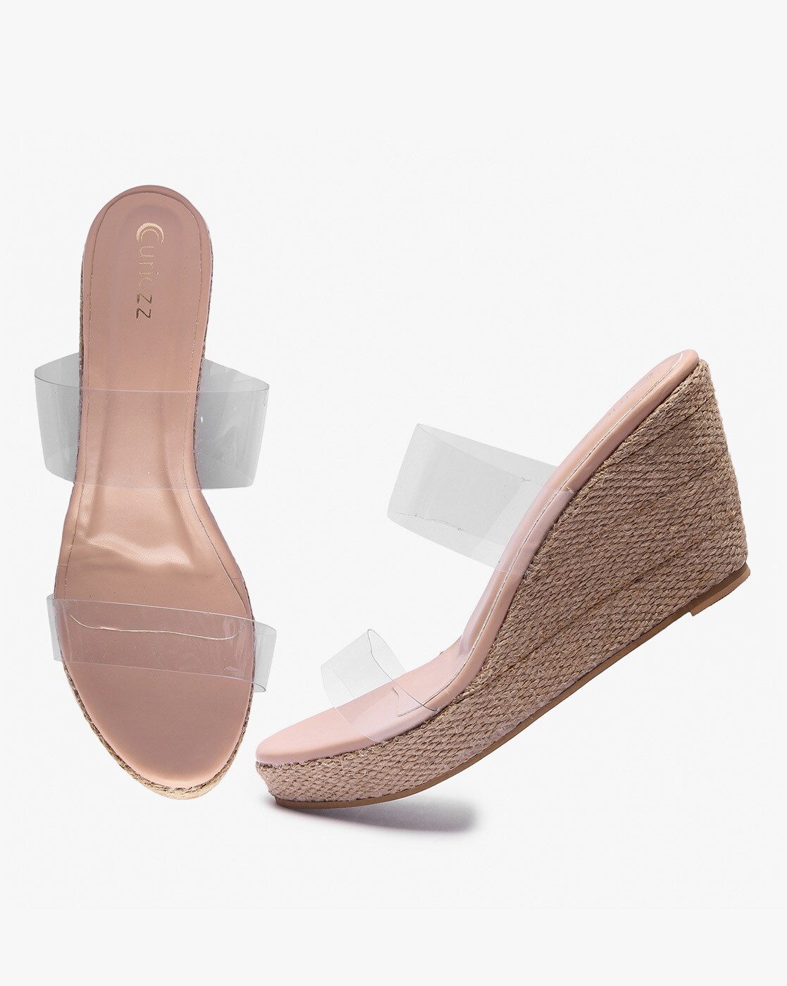 Buy Nude Heeled Sandals for Women by Curiozz Online Ajio