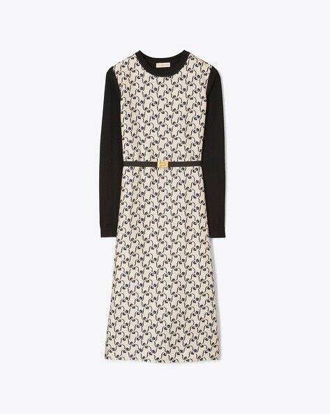 tory burch greer dress Buy Micro Print A-line with Belt | Black & White Color Women adjustability:Fixed