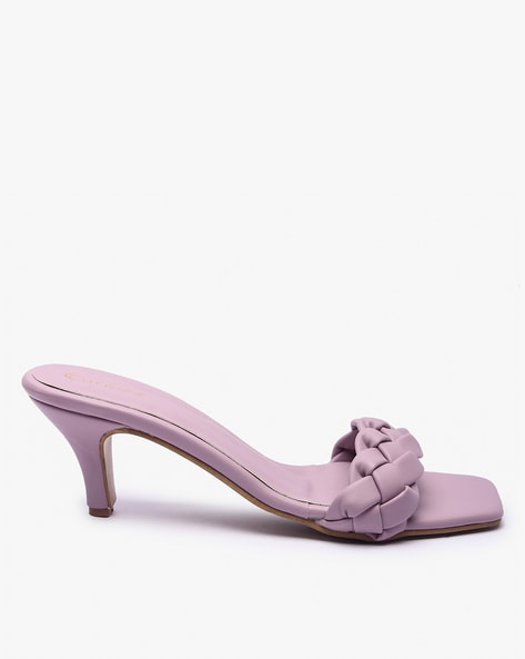 Derella Lilac Faux Leather Heeled Sandals | La petite garçonne