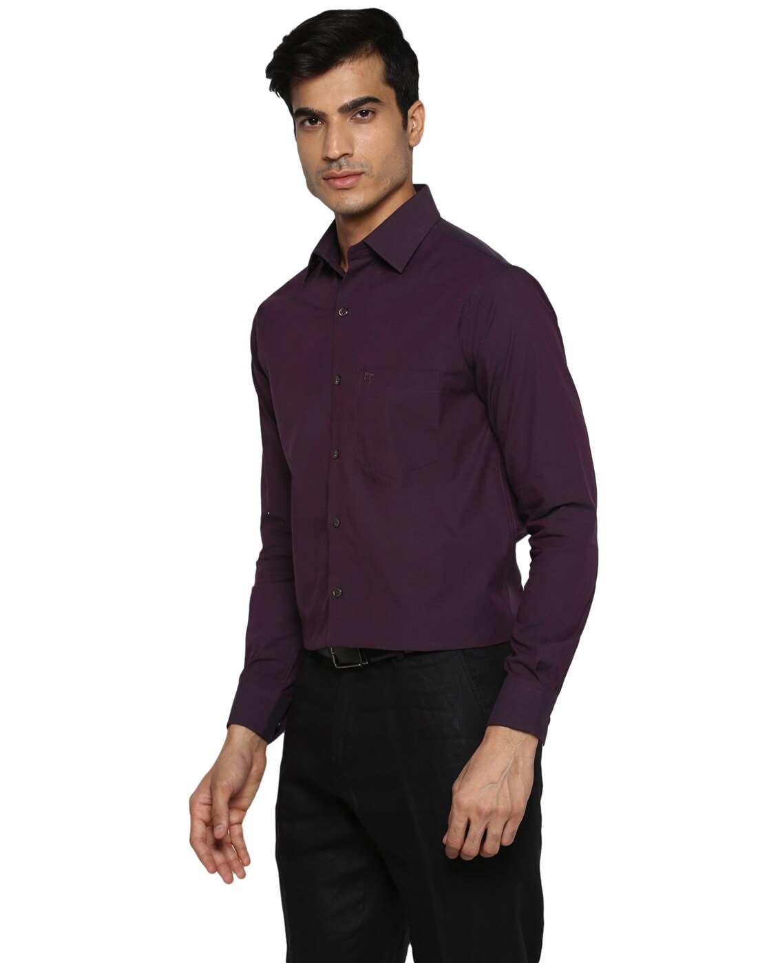 wine colour shirt with black pants