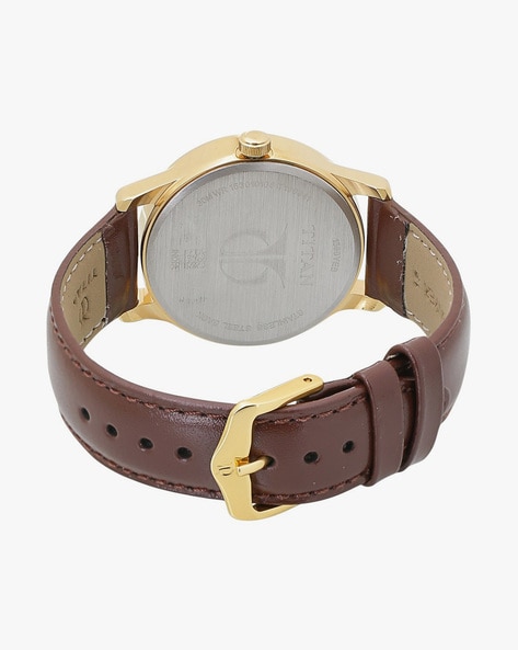 NP1580YL05 Analogue Watch with Leather Strap