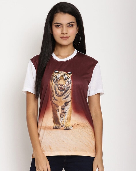 Tiger print t shirt online sale india