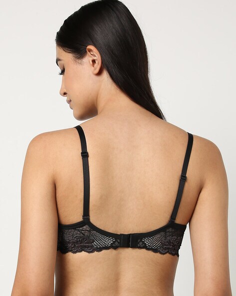 T-shirt Bra with Lace Panel