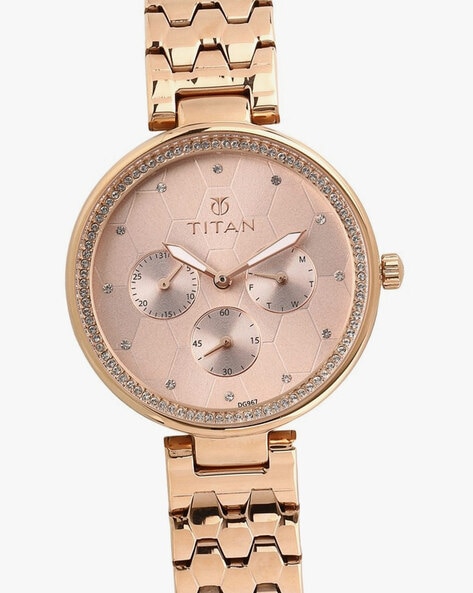 Rose gold discount watch womens titan