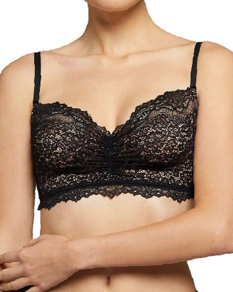 Buy Yamamay Lace Non-Padded Bra, Black Color Women