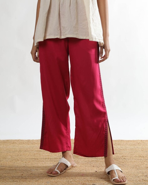 Women Pants with Contrast Taping Price in India