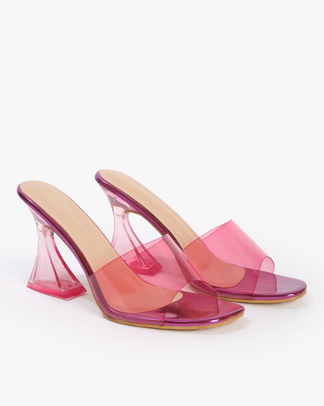 Buy Dark Pink Heeled Sandals for Women by Sneak-a-Peek Online | Ajio.com
