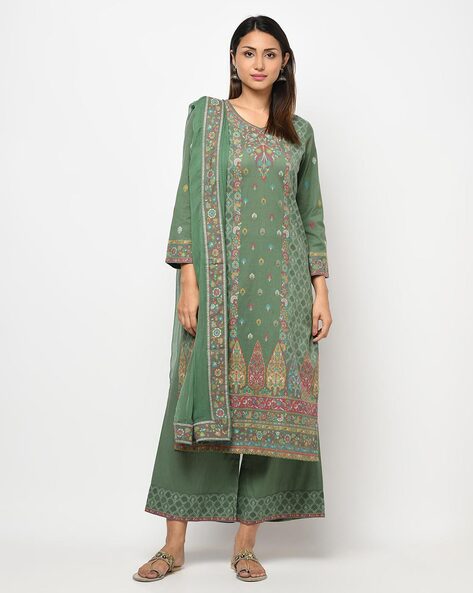 Chikankari 3-piece Unstitched Dress Material Price in India