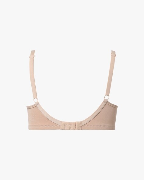 Buy Emosis Women Beige Bralette Cotton Blend Full Coverage Lightly Padded  Bra Pack of 1 (32) Online at Best Prices in India - JioMart.