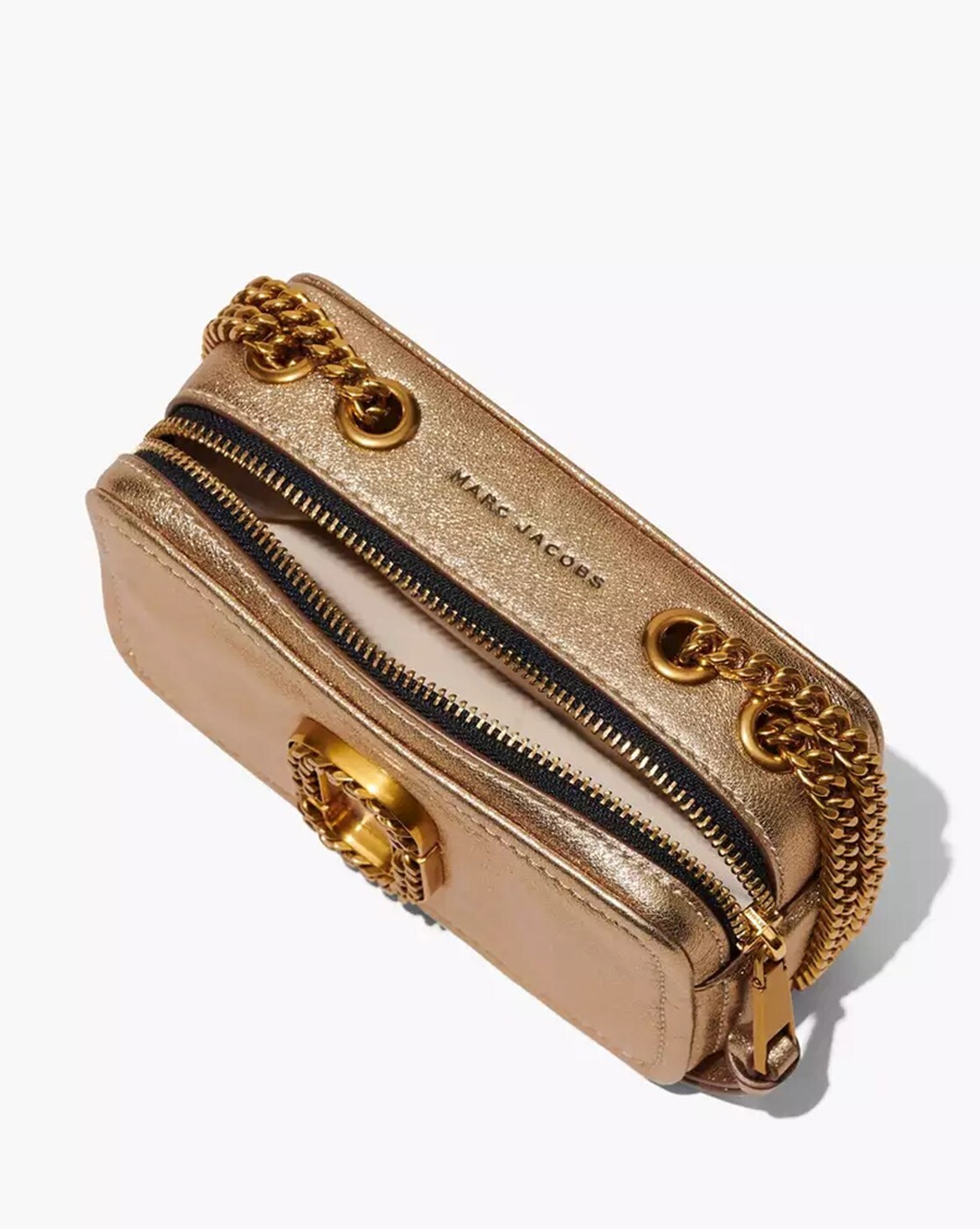 The softshot leather crossbody bag Marc Jacobs Gold in Leather - 31302942
