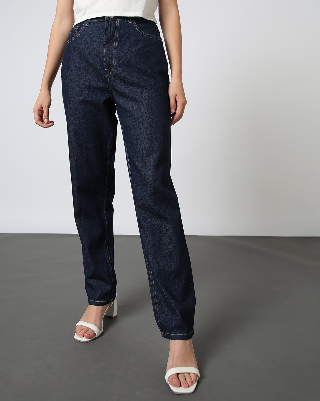 Retro Baggy Wide Leg Jeans in Dark Blue - Skater Pants – Prisoner.wtf™