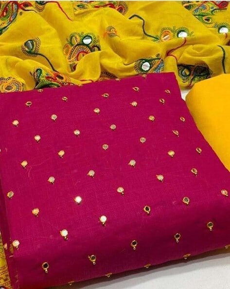 Embellished Unstitched Dress Material Price in India