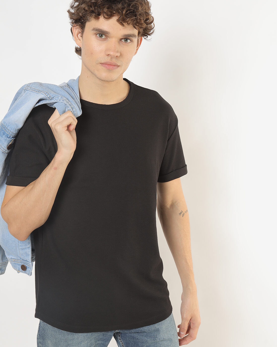 Drop Shoulder T-Shirt - Black