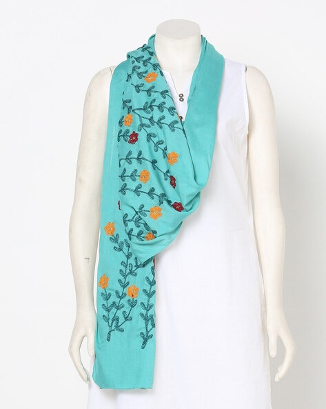 Floral deals embroidered scarf