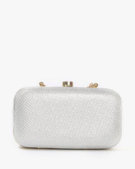 FABBHUE Metallic Minaudiere with Chain Strap