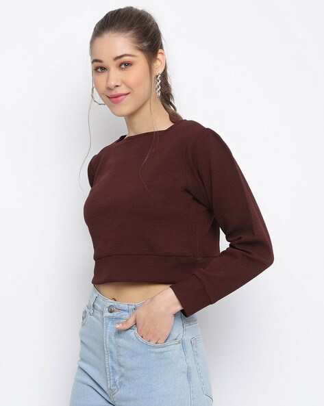Buy Brown Tops for Women by Mayra Online 
