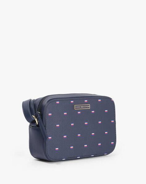 TOMMY HILFIGER Logo Print Sling Bag with Zip Closure
