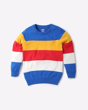 Blue yellow red sweater sale