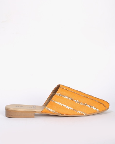 Orange store mules shoes