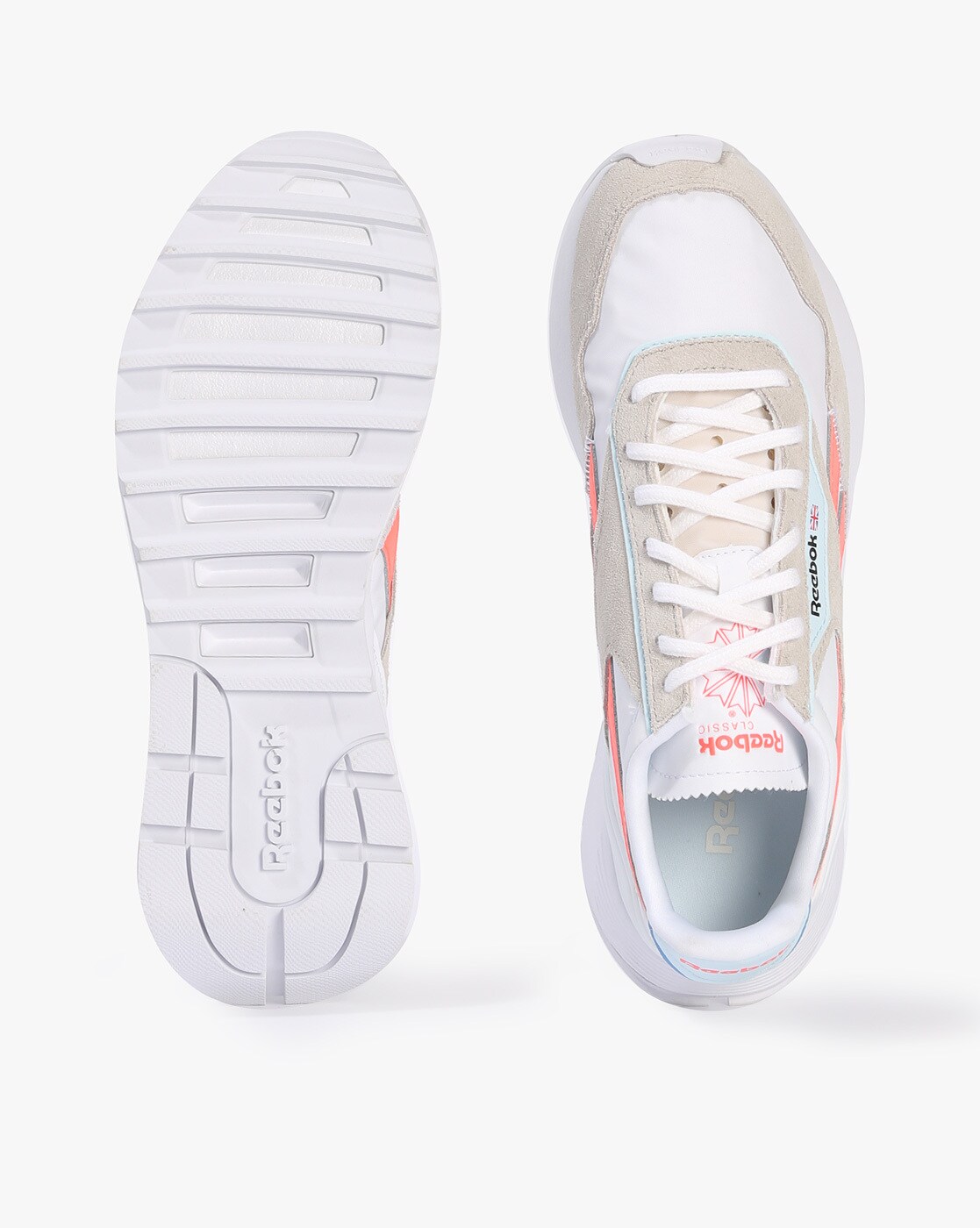 Reebok white and pink classics nylon m hot sale txt trainers