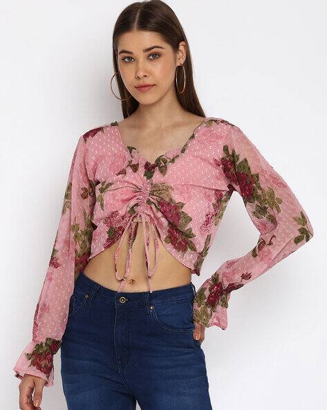 Mayra Floral Print V-neck Top