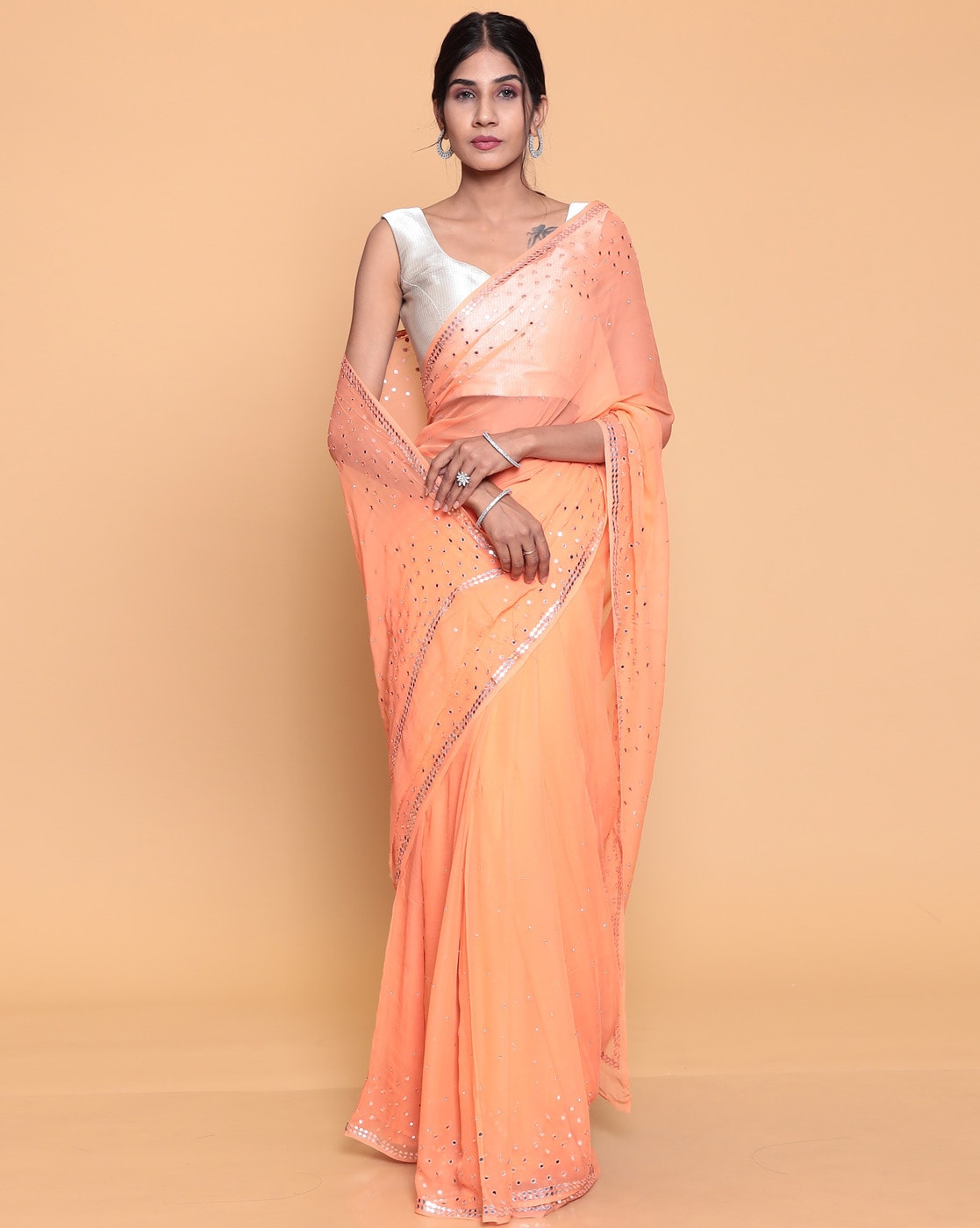 Buy Grey & Blue Sarees for Women by ARRIVA FAB Online | Ajio.com