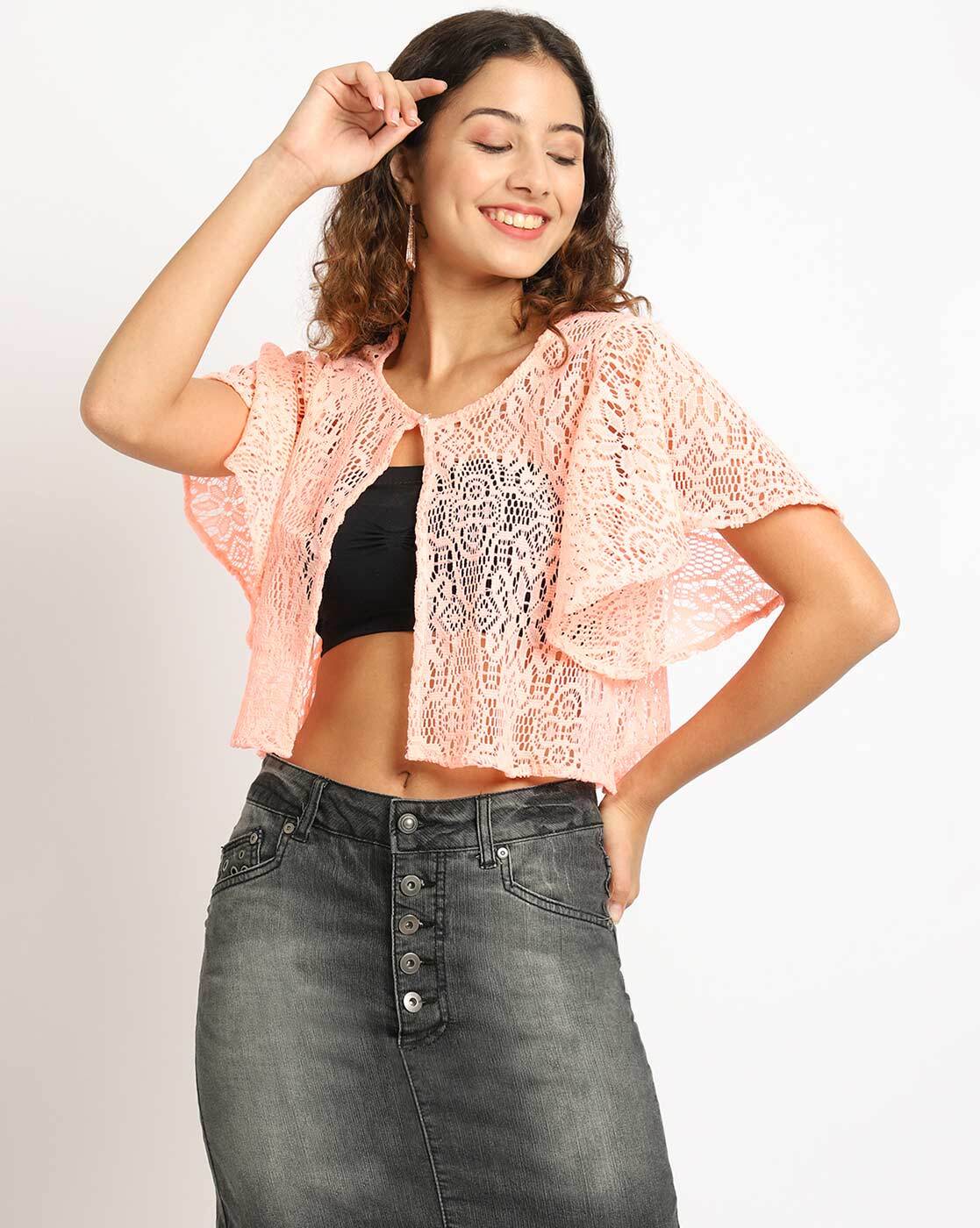 Peach shrug outlet bolero