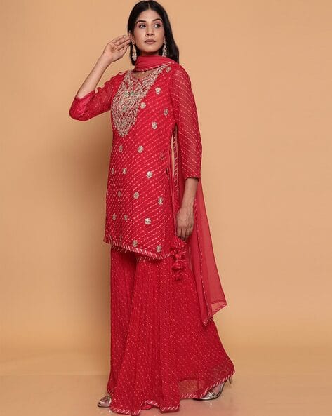 Embellished Straight Kurta Suit Set