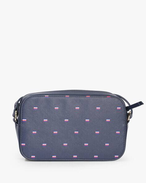 TOMMY HILFIGER Logo Print Sling Bag with Zip Closure