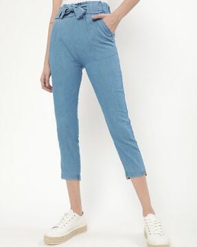 Buy Lee Cooper Solid Relaxed Fit Mom Jeans with Elasticated Waist