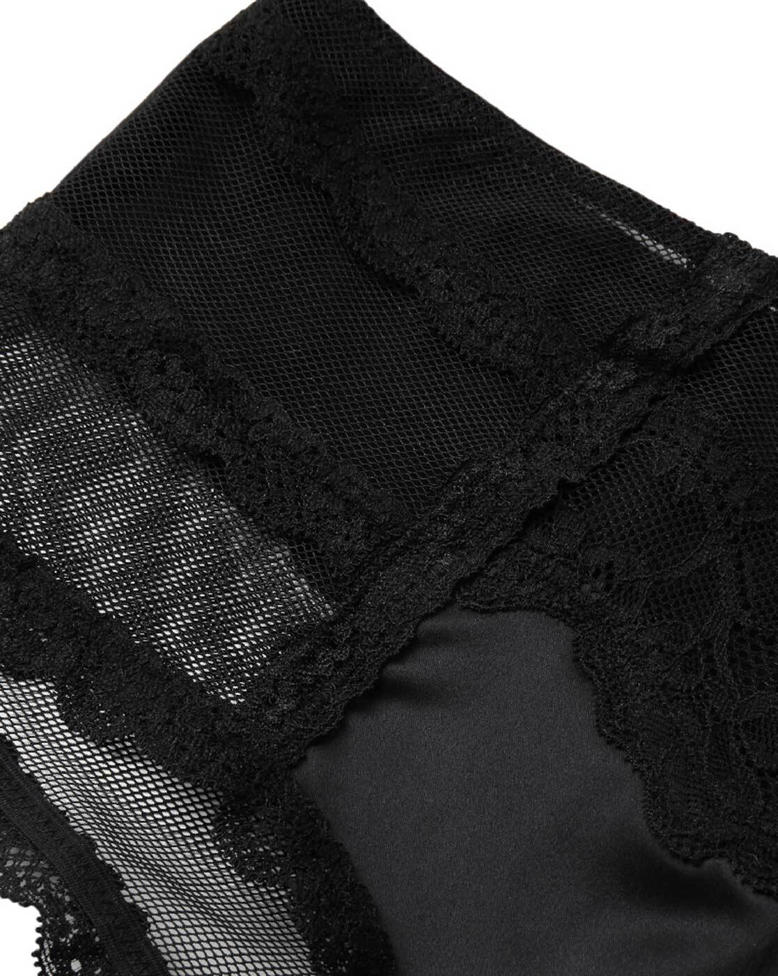 Buy YAMAMAY Lace Pattern Polyamide Briefs for Women Black at Rs