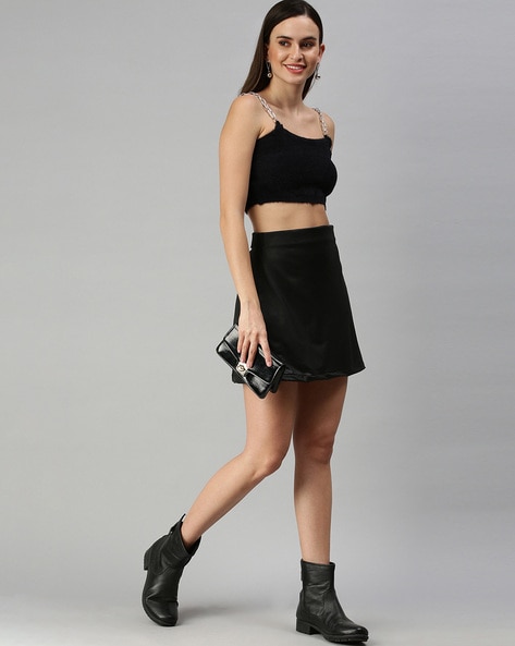 Crop Top with Chain Strap Sleeve