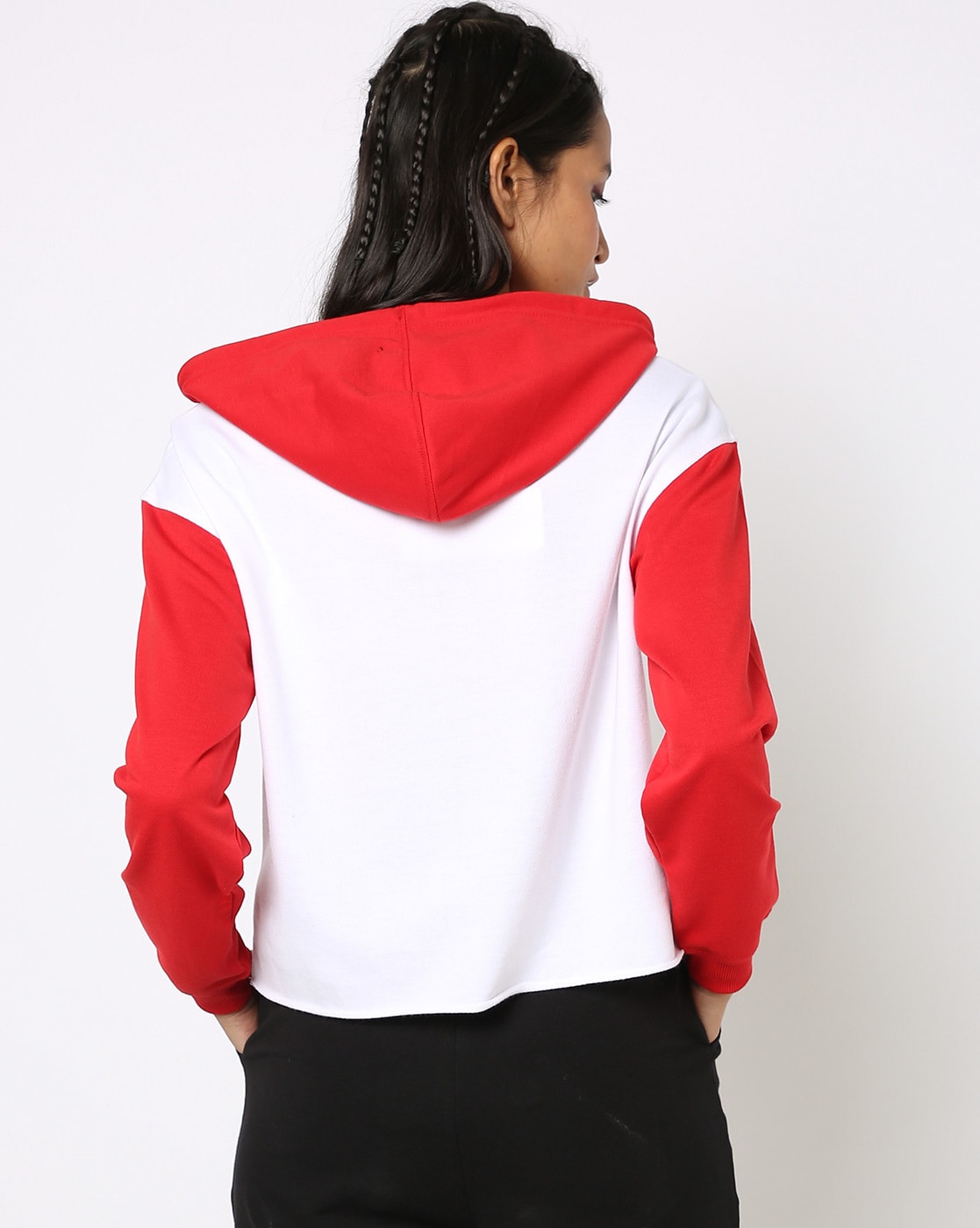 Red and white hot sale zip up hoodie