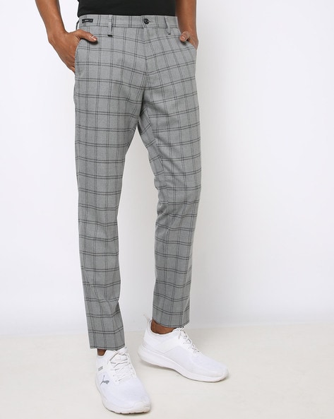 Topman skinny check suit trousers in grey | ASOS