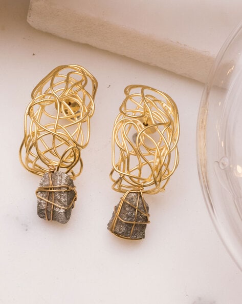 9ct Gold Cubic Zirconia Hook Wire Earrings - 32mm drop - G1056 | Chapelle  Jewellers