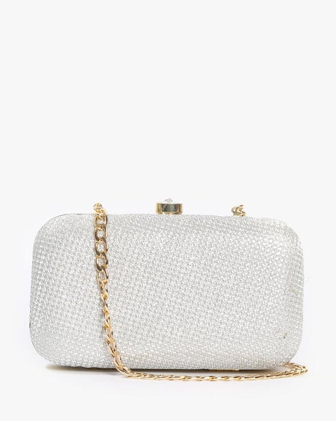 Metallic Minaudiere with Chain Strap