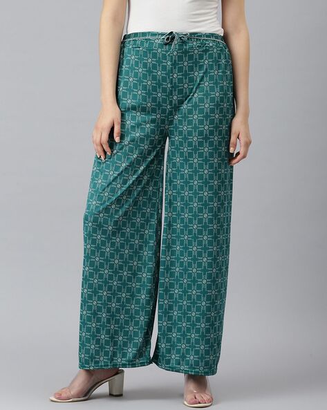 Geometric Print Palazzos with Waist Tie-Up Price in India