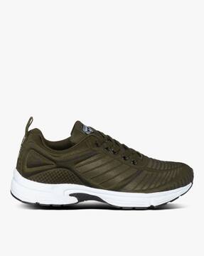 olive green running shoes