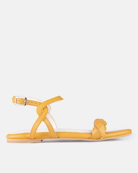 Braided Flat Sandals with Buckle Fastening