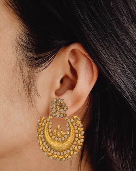 Small Size Daily wear Traditional Layered Gold Plated Chandbali Earrin   Shining Jewel