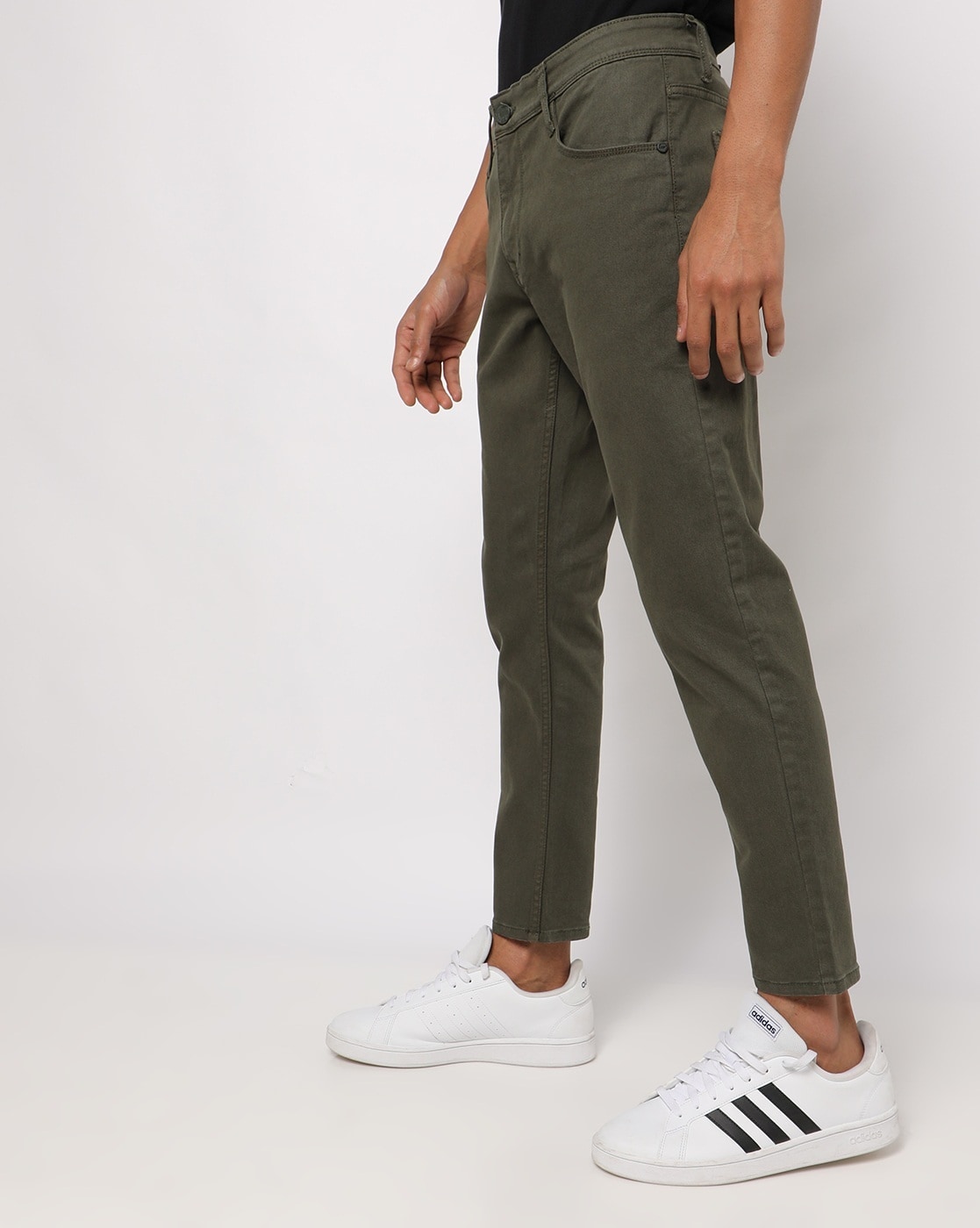 Buy John Players Men Olive Green Slim Fit Trousers - Trousers for Men  221437 | Myntra