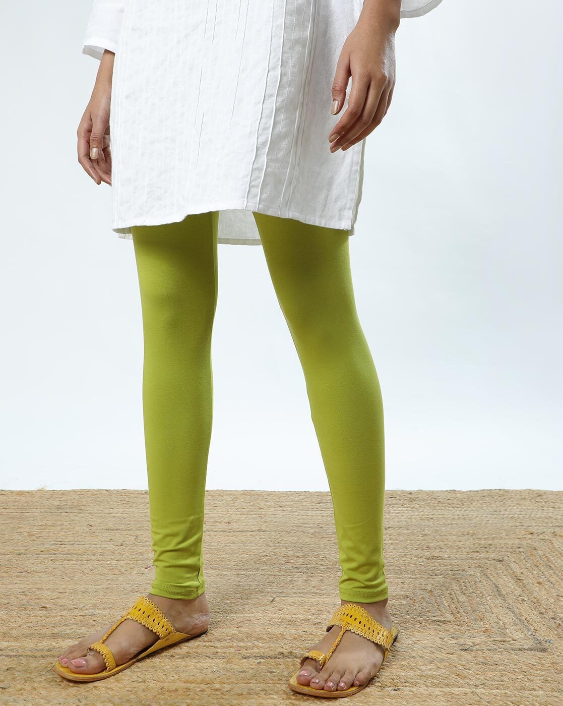 Buy Olive Green Leggings for Women by Svrnaa Online