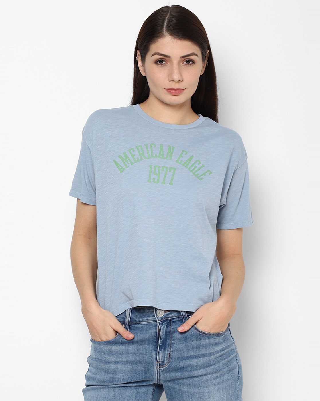 American eagle blue outlet t shirt