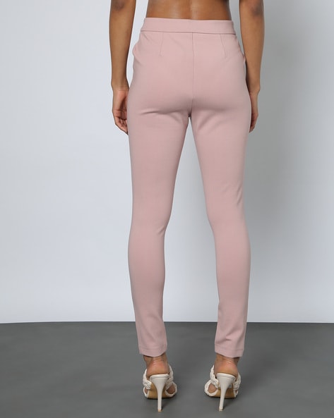 LTS Tall Women's Dark Pink Scuba Crepe Slim Leg Trousers | Long Tall Sally